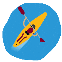 Kayaking Summer Fun Sticker by University of Louisiana Monroe