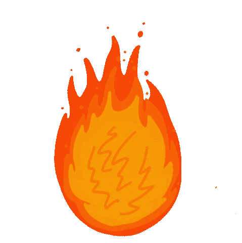 Burning On Fire Sticker by Sarah The Palmer