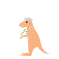 t-rex winter Sticker by Lazzari