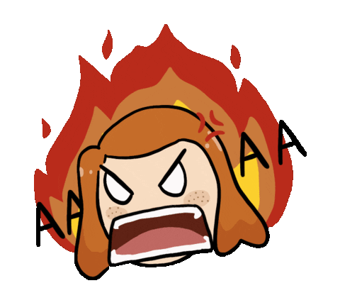 Angry Fire Sticker by max contre-attaque