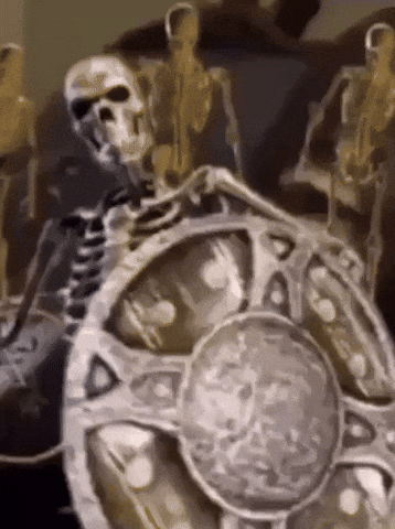 KillJammins hype skeleton yelling skeletons GIF