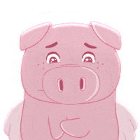 PositivelyPigasus sad crying upset pig Sticker