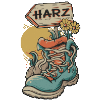harzmts wandern harz brocken wandernadel Sticker