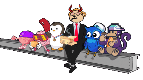 Sitting Lunch Atop A Skyscraper Sticker by BigBrains