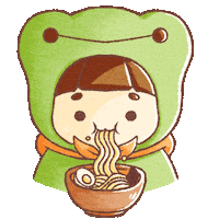 Frog Eating Sticker by HappyYu