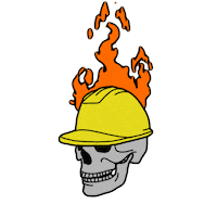 achmadefch fire skull dead lit Sticker