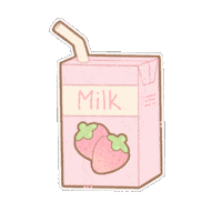 Milk Strawberry Sticker