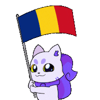 Cluj-Napoca Flag Sticker by Lucky Kat Studios