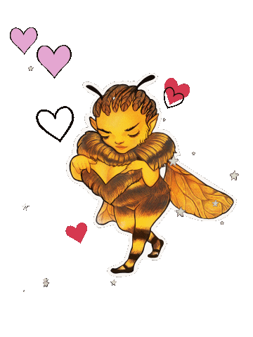 zhanadarte kawaii bee glam queen b Sticker