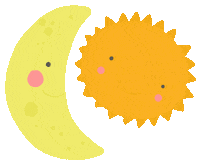 hollypixels happy sun moon celestial Sticker