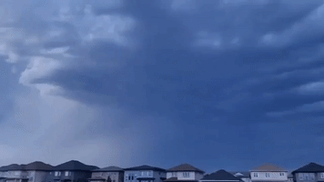 Lightning Flashes Over Edmonton as Storms Hit Alberta