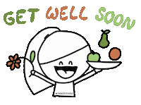 Get Well Soon Flower Sticker