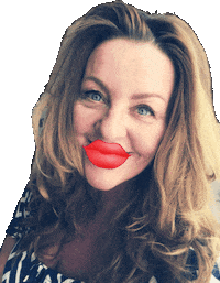 Red Lips Kiss Sticker by Wendy Louise