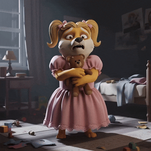 Scared Teddy Bear GIF by Doge Pound