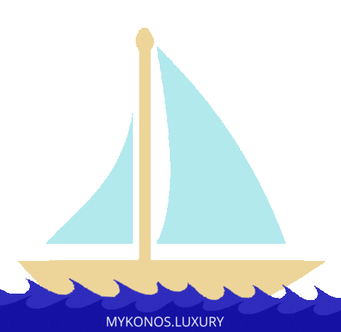 Sea Boat Sticker by Mykonos Luxury