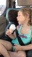 Adamant Little Girl Will Finish Ice Cream, Awake or Asleep!