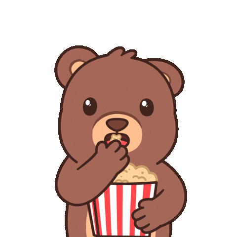 Teddy Bear Popcorn Sticker by BEARISH