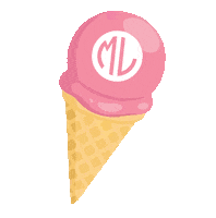 Icecream Monogram Sticker by Marleylilly