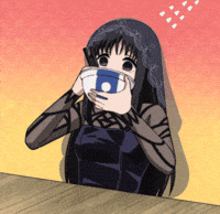 Gothic Girl Eating GIF