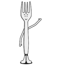Comida Fork Sticker by Seaside Scavenge