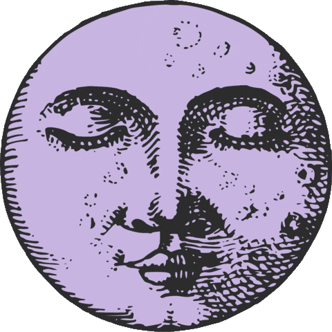 Purple Moon Illustration Sticker by Herbivore Botanicals