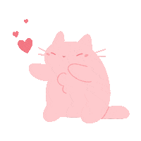 rasberrijam love cat heart pink Sticker