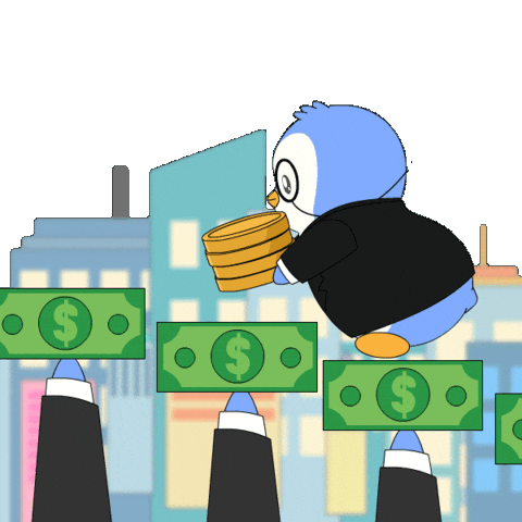 Money Invest Sticker by Pudgy Penguins