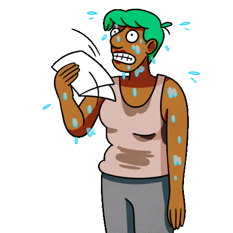 Sweating Heat Wave Sticker by BuzzFeed Animation