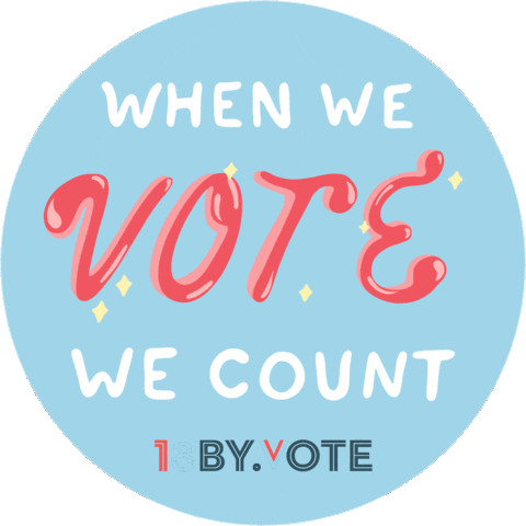 18byvote vote election voter register Sticker