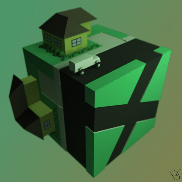 KarlJahnke 3d truck cube looping GIF