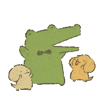 hokaron うれしい わーい wani ワニ Sticker
