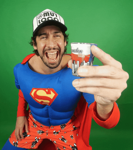 Drunk Superman GIF by Muyloco