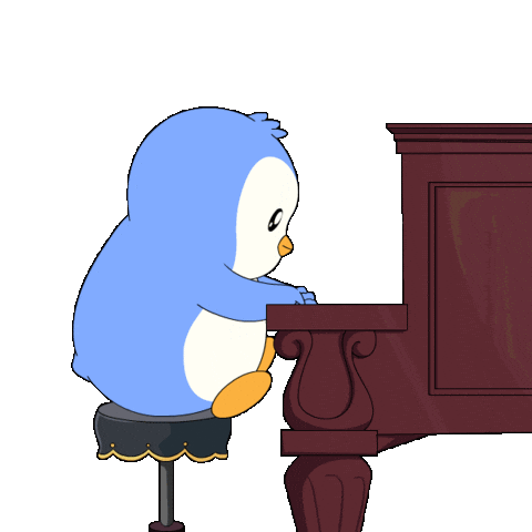 Happy Piano Man Sticker by Pudgy Penguins