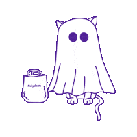 Trick Or Treat Cat Sticker by Polysleep