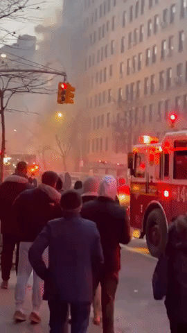 Firefighters Respond to Large Fire in Manhattan's East Village