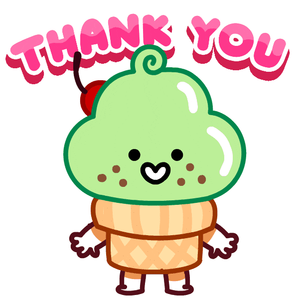 Ice Cream Thank You Sticker by Holler Studios
