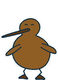 Happy Kiwi Bird Sticker