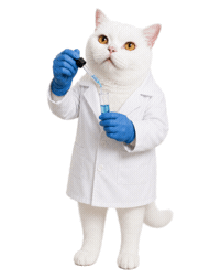 Funny Cat Scientist Sticker