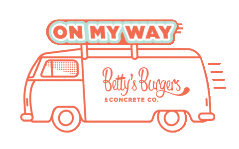 On My Way Delivery Sticker by Betty's Burgers & Concrete Co.