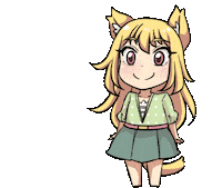 Cat Girl Thank You Sticker by Jin