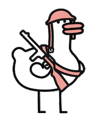 wordduck dance dancing hat gun Sticker