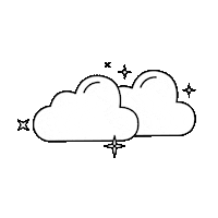 10ft excited peace box cloud Sticker