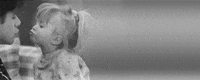 black and white kiss GIF