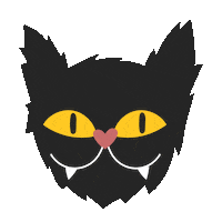 Black Cat Sticker by Javi Roque