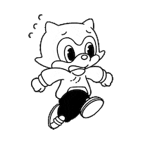 Black And White Running Sticker by Lotte World