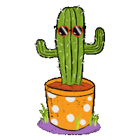 seana_illustrations green cactus Sticker