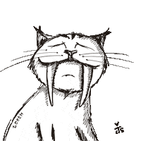 handgepixelt säbelzahnkatze Sticker