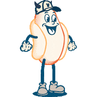 Hot Dog Black Rickers Sticker by Black Rickers Baseball Softball Club