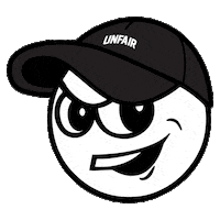 unfair_athletics black wink cap unfair Sticker