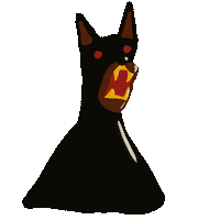 Angry Black Dog Sticker